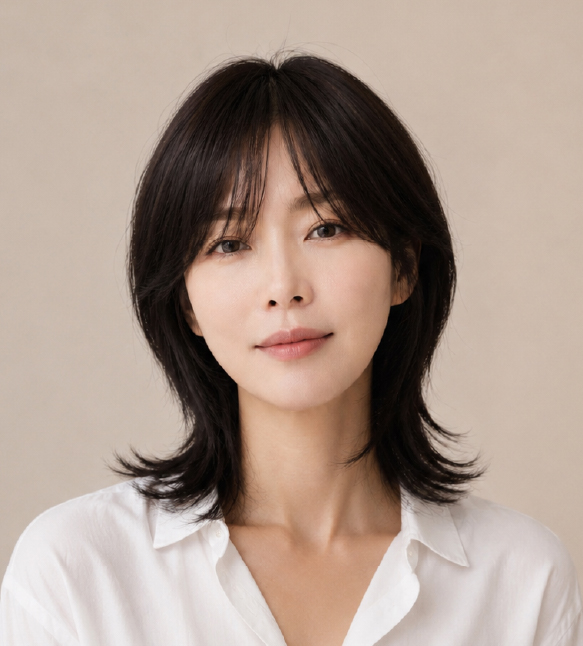미디움 내추럴 중단발가발