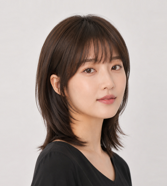 여성 정수리 커버가발 미듐